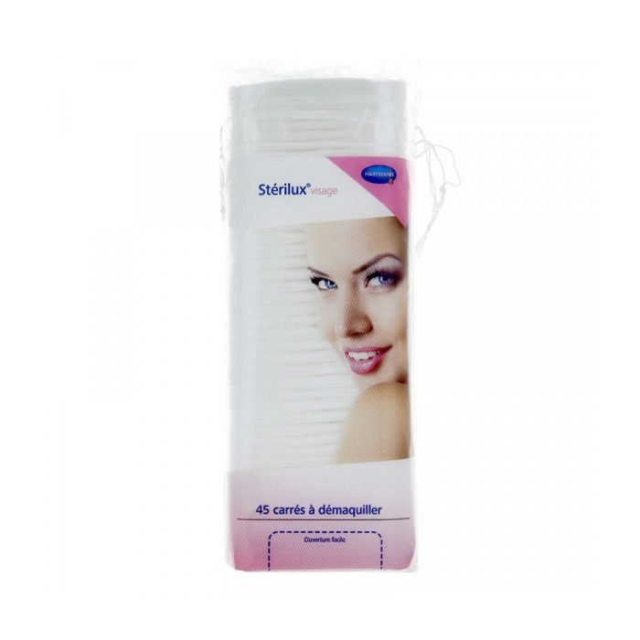 sterilux-sterilux-visage-coton-carres-45-unites-accessoires.jpg STERILUX VISAGE COTON CARRES 45 UNITES – Image 1
